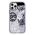 For iPhone 12 Pro Max Simple Illustration Pattern Full Coverage Phone Case(Graffiti Letters B)