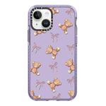 For iPhone 13 Simple Illustration Pattern Full Coverage Phone Case(Bear Bow)