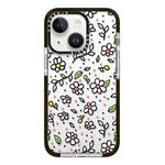 For iPhone 13 Simple Illustration Pattern Full Coverage Phone Case(Fresh Flower C)