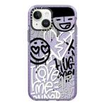 For iPhone 13 mini Simple Illustration Pattern Full Coverage Phone Case(Graffiti Letters B)