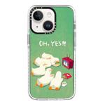 For iPhone 13 mini Simple Illustration Pattern Full Coverage Phone Case(Watch TV Duck)