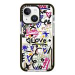 For iPhone 13 mini Simple Illustration Pattern Full Coverage Phone Case(Graffiti Letters C)