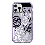 For iPhone 13 Pro Max Simple Illustration Pattern Full Coverage Phone Case(Graffiti Letters B)