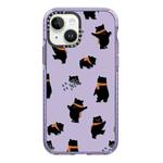 For iPhone 14 Plus Simple Illustration Pattern Full Coverage Phone Case(Cute Dog Bear C)