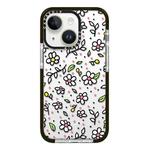 For iPhone 14 Plus Simple Illustration Pattern Full Coverage Phone Case(Fresh Flower C)