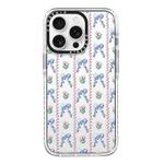 For iPhone 14 Pro Simple Illustration Pattern Full Coverage Phone Case(Bowknot Flowers)