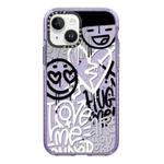 For iPhone 15 Plus Simple Illustration Pattern Full Coverage Phone Case(Graffiti Letters B)