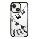 For iPhone 15 Plus Simple Illustration Pattern Full Coverage Phone Case(Clothesline)