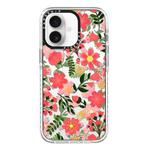 For iPhone 16 Simple Illustration Pattern Full Coverage Phone Case(Fresh Flower B)