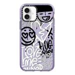 For iPhone 16 Simple Illustration Pattern Full Coverage Phone Case(Graffiti Letters B)