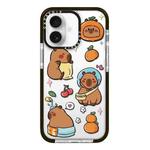 For iPhone 16 Simple Illustration Pattern Full Coverage Phone Case(Capybara C)