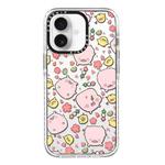 For iPhone 16 Simple Illustration Pattern Full Coverage Phone Case(Candied Haws Pig)