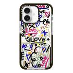 For iPhone 16 Simple Illustration Pattern Full Coverage Phone Case(Graffiti Letters C)