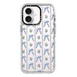 For iPhone 16 Plus Simple Illustration Pattern Full Coverage Phone Case(Bowknot Flowers)