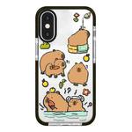 For iPhone X / XS Simple Illustration Pattern Full Coverage Phone Case(Capybara B)