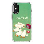 For iPhone X / XS Simple Illustration Pattern Full Coverage Phone Case(Watch TV Duck)