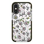 For iPhone X / XS Simple Illustration Pattern Full Coverage Phone Case(Fresh Flower C)