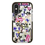 For iPhone X / XS Simple Illustration Pattern Full Coverage Phone Case(Graffiti Letters C)