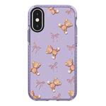 For iPhone XS Max Simple Illustration Pattern Full Coverage Phone Case(Bear Bow)