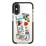 For iPhone XS Max Simple Illustration Pattern Full Coverage Phone Case(Travel Ticket C)