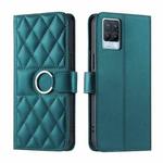 For Realme 8 4G / 8 Pro 4G Ring Buckle Rhombic Leather Phone Case(Green)