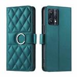 For Realme 9 Pro / V25 / 9 5G EU Ring Buckle Rhombic Leather Phone Case(Green)