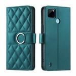 For Realme C21Y / C25Y Ring Buckle Rhombic Leather Phone Case(Green)