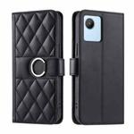 For Realme C30 / C30S Ring Buckle Rhombic Leather Phone Case(Black)