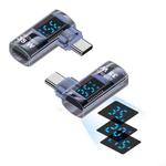 Type-C Male to 8 Pin Female Smart Digital Display Side Bend Charging Adapter(Blue)