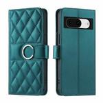 For Google Pixel 8 Ring Buckle Rhombic Leather Phone Case(Green)