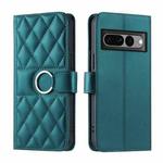 For Google Pixel 7 Pro Ring Buckle Rhombic Leather Phone Case(Green)