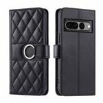 For Google Pixel 7 Pro Ring Buckle Rhombic Leather Phone Case(Black)