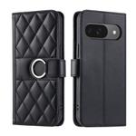 For Google Pixel 9 / 9 Pro Ring Buckle Rhombic Leather Phone Case(Black)
