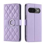 For Google Pixel 9 / 9 Pro Ring Buckle Rhombic Leather Phone Case(Purple)