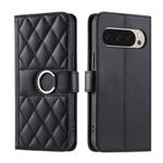 For Google Pixel 9 Pro XL Ring Buckle Rhombic Leather Phone Case(Black)