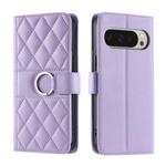 For Google Pixel 9 Pro XL Ring Buckle Rhombic Leather Phone Case(Purple)