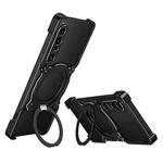 For Sony Xperia 1 VII Mechanical Arm Borderless MagSafe Holder Metal Phone Case(Black Silver)