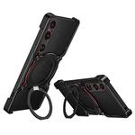 For Sony Xperia 1 VI Mechanical Arm Borderless MagSafe Holder Metal Phone Case(Black Red)