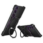 For Sony Xperia 1 VI Mechanical Arm Borderless MagSafe Holder Metal Phone Case(Black Purple)