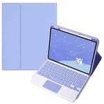 For Infinix Xpad 11 inch Candy Color Square Keys Bluetooth Keyboard Leather Case with Touchpad(Light Purple)