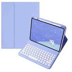 For Infinix Xpad 11 inch Candy Color Round Keys Bluetooth Keyboard Leather Case(Light Purple)