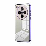 For OPPO Find X8 Transparent Plating Fine Hole Phone Case(Purple)