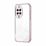 For Huawei nova 14 Transparent Plating Fine Hole Phone Case(Pink)