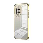 For Huawei nova 14 Transparent Plating Fine Hole Phone Case(Gold)