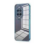 For Huawei nova 14 Ultra Transparent Plating Fine Hole Phone Case(Blue)