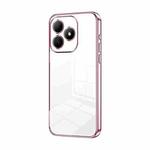 For Huawei Hi Enjoy 80s Transparent Plating Fine Hole Phone Case(Pink)