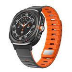 For Samsung Galaxy Watch Ultra 47mm Magnetic Silicone Watch Band(Grey Orange+Black)