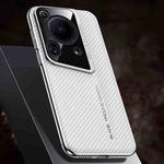 For Huawei Pura 70 Ultra Carbon Fiber Texture PC Phone Case(White)