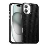 For iPhone 16 Carbon Fiber Series IMD Phone Case(Black)