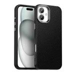 For iPhone 16 Plus Carbon Fiber Series IMD Phone Case(Black)